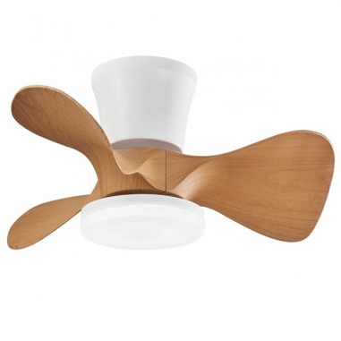 Ventilador plafón Siux blanco madera