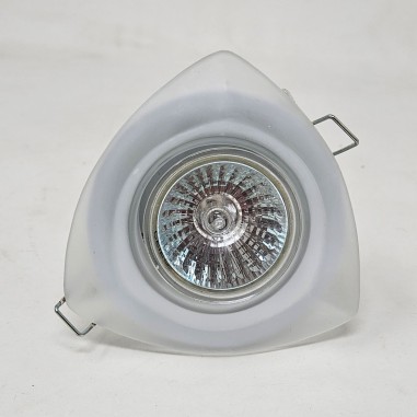 Focos Empotrar Cristal Triangular Blanco