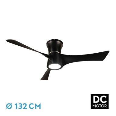 Tianas Ventilador Negro con Aro Cromado