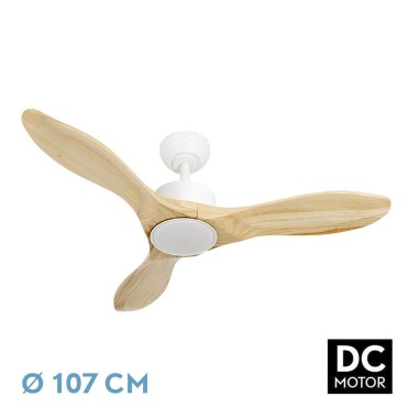 Segre Lámpara Ventilador DC Blanco Haya