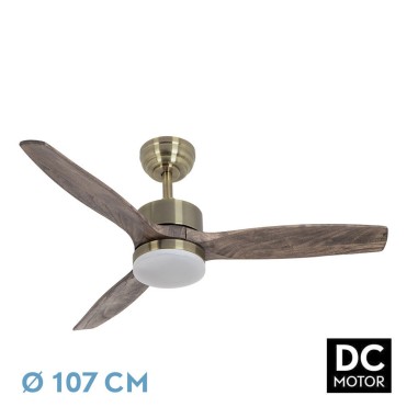 Torino DC Ventilador de Techo Cuero Roble