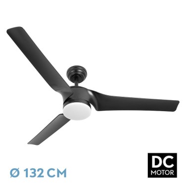 Montijo Ventilador de Techo Negro 132CM