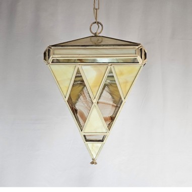 Farol Rombo Cristal Opalina/Miel