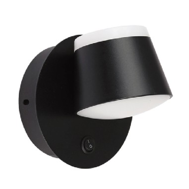 Aplique metal negro luz doble sentido