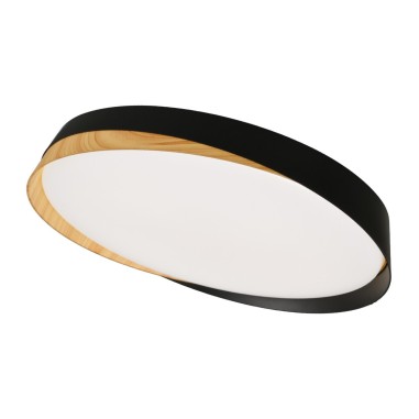 Plafón led negro madera