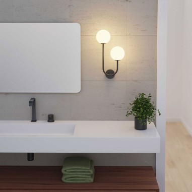 Aplique para Baño con Doble Tulipa